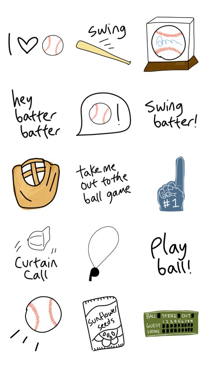 Baseball sticker, sport game stickers for iMessage