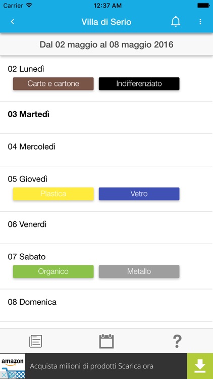 Calendario rifiuti