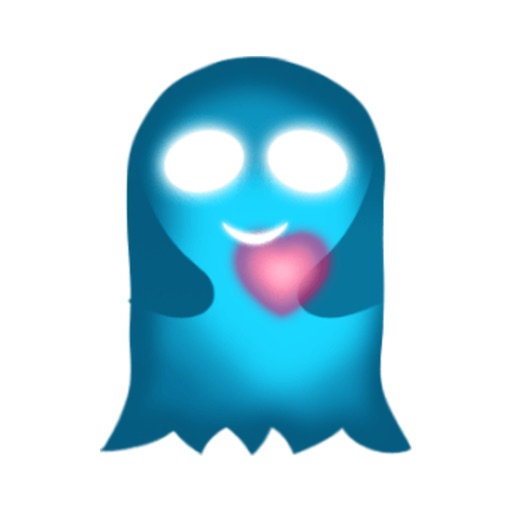 Animated Cute Heart Glowing Ghost stickers