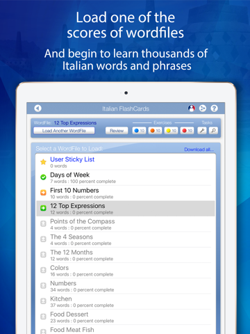 Learn Italian FlashCards for iPad screenshot 2