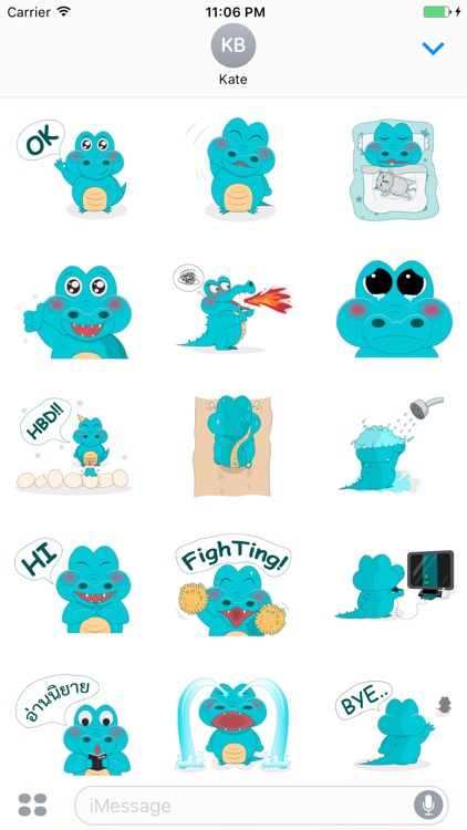 Charly The Lovely Aqua Crocodile Sticker