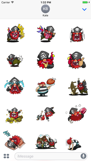 Pirate Red Beard Animated Sticker Pack(圖2)-速報App