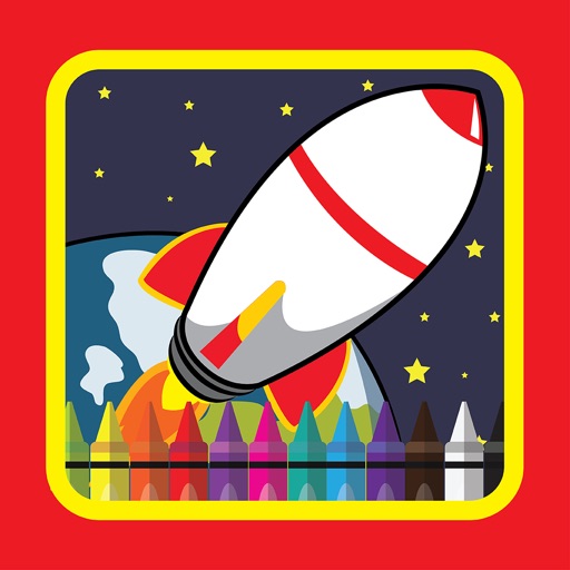 Game for Family Coloring Spacecraft Drawing Icon