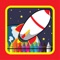 Game for Family Coloring Spacecraft Drawing