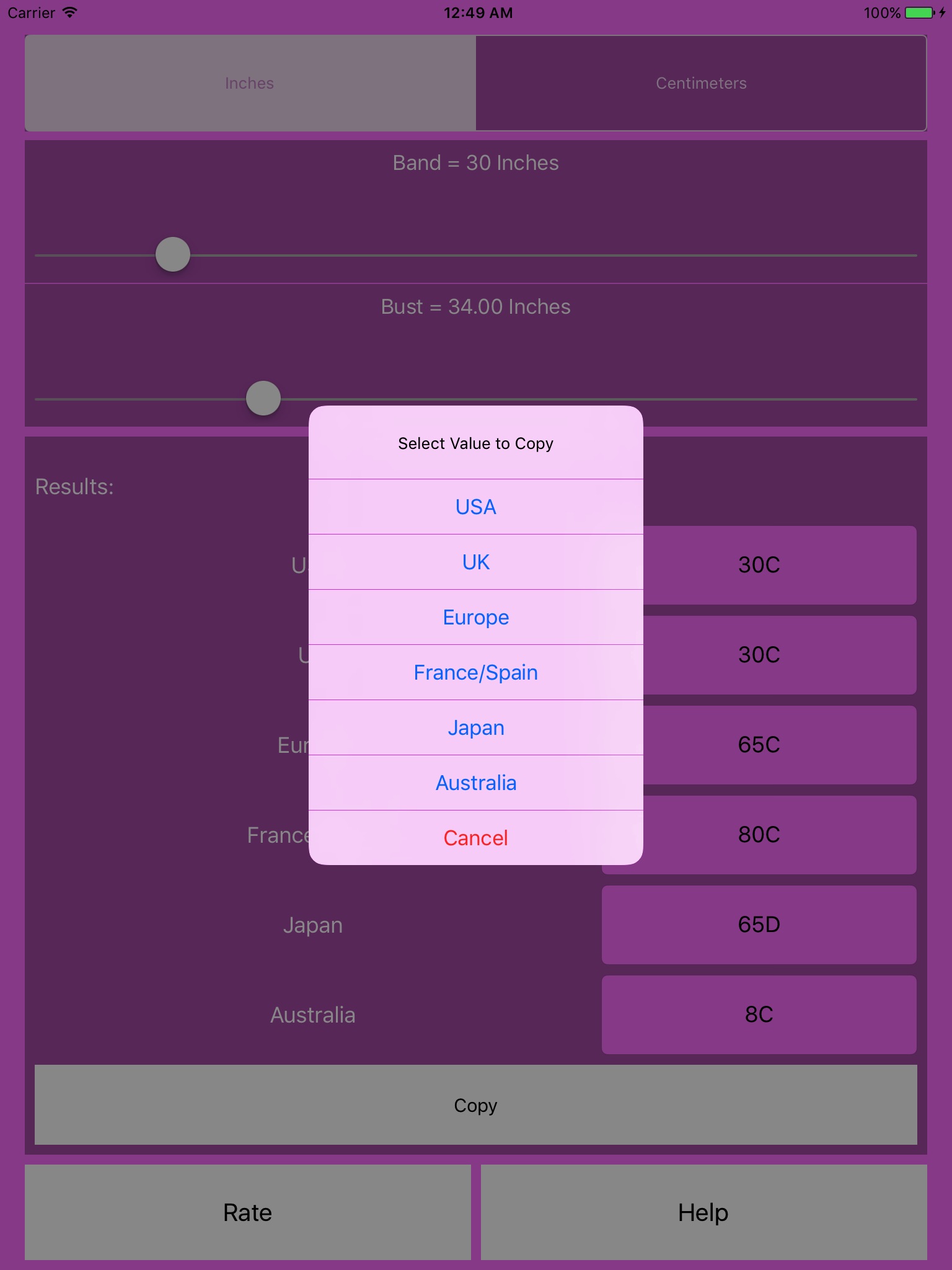 Bra Size Calculator screenshot 2