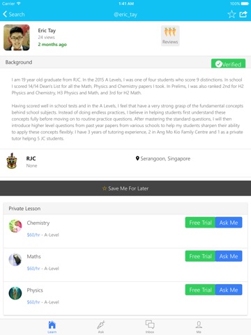 Learnly - Find Tutor & Singapore Malaysia Tuition screenshot 3