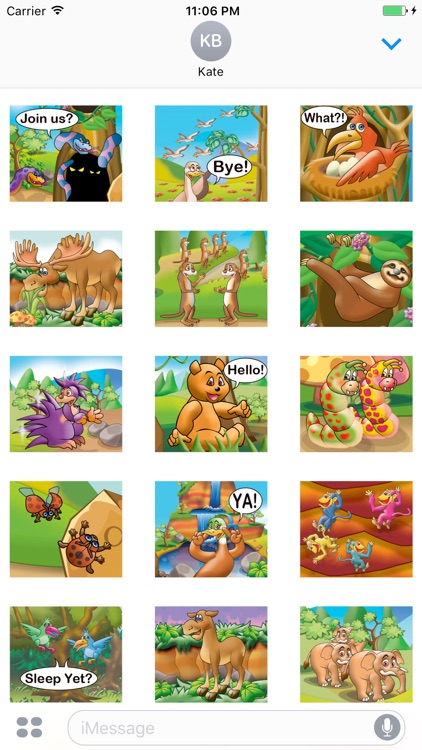 Jungle Animal Collection English Sticker