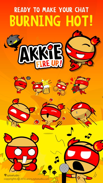 Akkie Fire Up! Stickers for iMessage