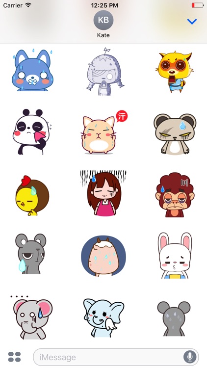 Animated Wiping Cartoon Stickers For iMessage