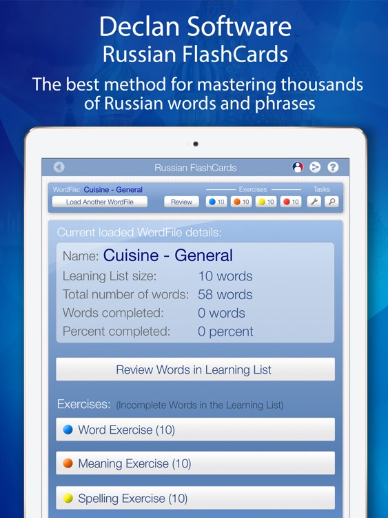 Learn Russian FlashCards for iPad