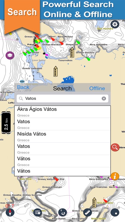 Western Greece nautical offline gps marine chart