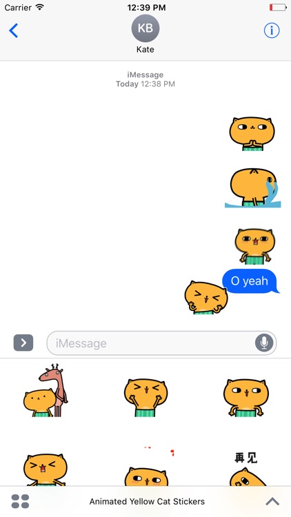 Animated Yellow Cat Stickers For iMessage screenshot-4