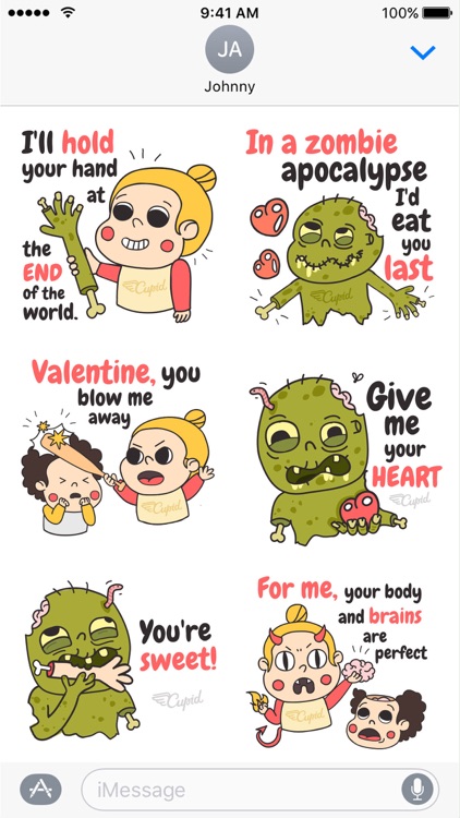 Zombie Valentine's Day Stickers