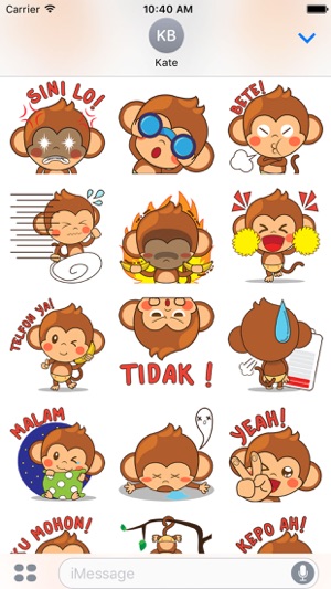 Chiki the funny monkey 2 for iMessage Sticker(圖1)-速報App