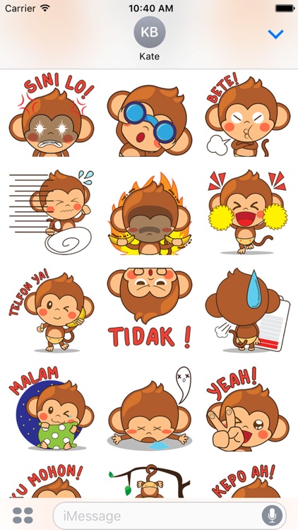 Chiki the funny monkey 2 for iMessage Sticker