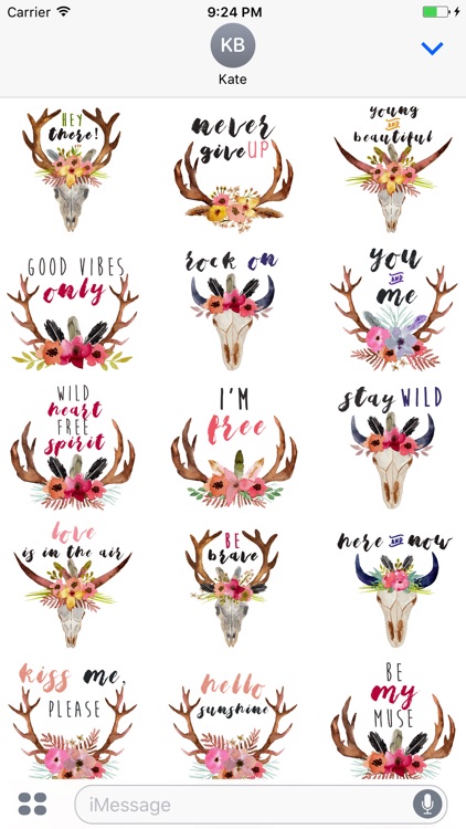 Boho Messages - Watercolor Stickers by Maraquela