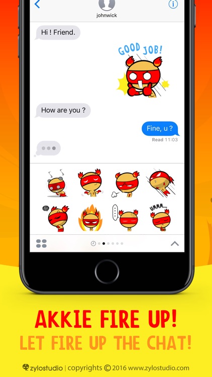 Akkie Fire Up! Stickers for iMessage