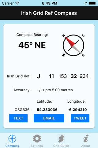 Irish Grid Ref Compass - náhled