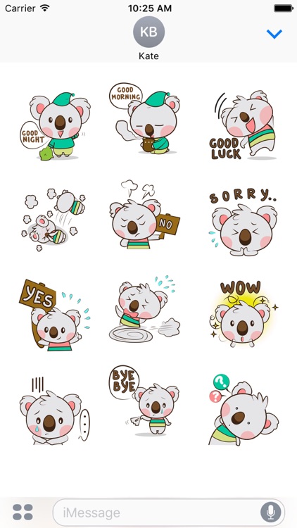 Kuruu, the cute little koala for iMessage Sticker