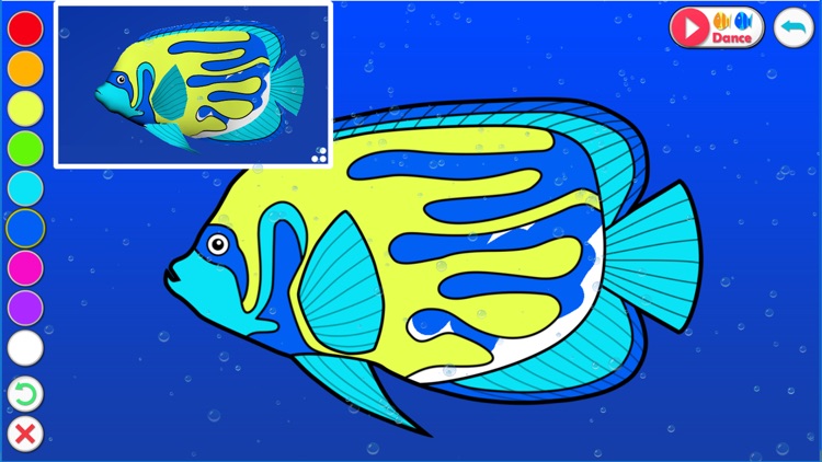 Dancing fishes. 3D Coloring App