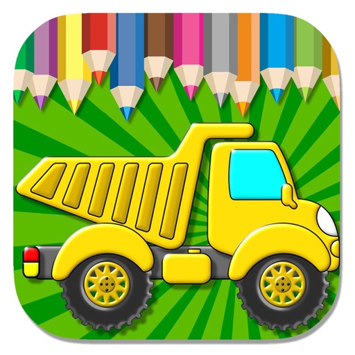 Mine Truck Coloring Page Game Educational Icon