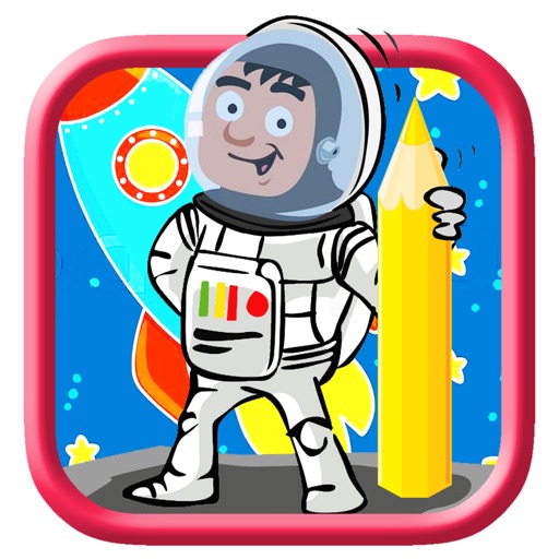 Kids Doodle Coloring Book Game Space Adventure icon