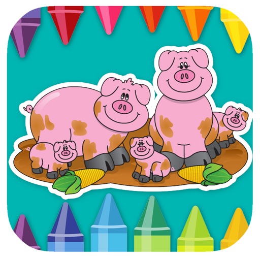 Coloring Book For Family Farm Pep Pig Version Icon