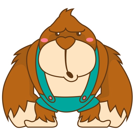 Goola, the funny big gorilla for iMessage Sticker icon