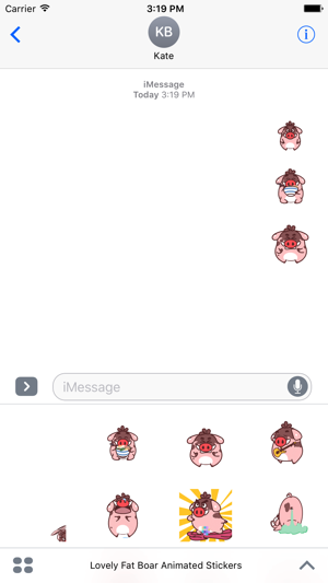 Lovely Fat Boar Animated Stickers For iMessage(圖1)-速報App