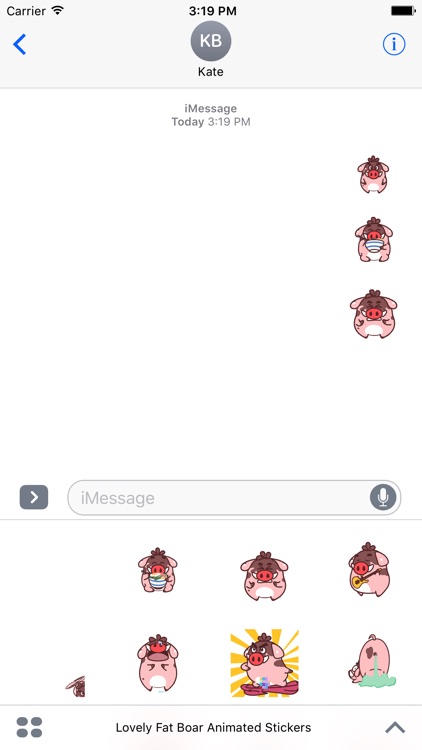 Lovely Fat Boar Animated Stickers For iMessage