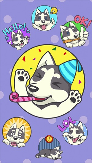 Playful Husky Animated Sticker