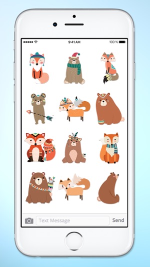 Cute Bear and Fox Animal Sticker Pack(圖4)-速報App