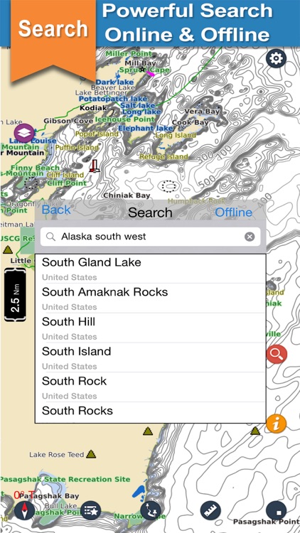 ALASKA SOUTH WEST boating Nautical offline charts