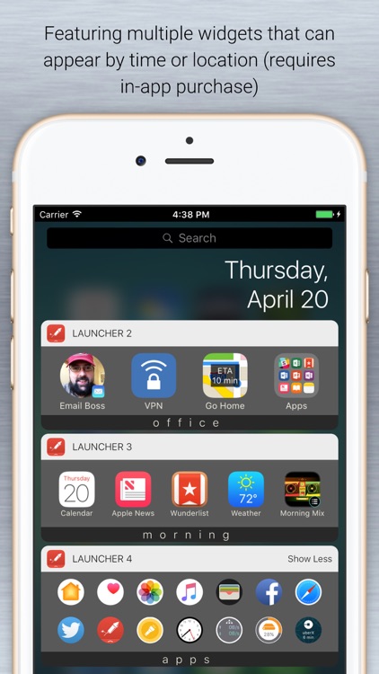 Launcher with Notification Center Widgets