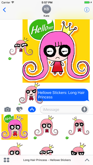 Hellowe Stickers: Long Hair Princess