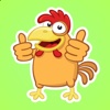 Yellow Rooster Stickers