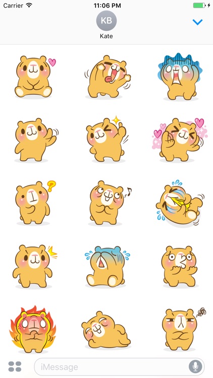 Nutmeg The Cute Bear Stickers