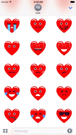 Heart Red Love Emojis Stickers for iMessage(圖4)-速報App