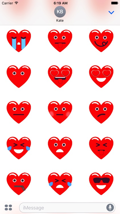 Heart Red Love Emojis Stickers for iMessage screenshot-3