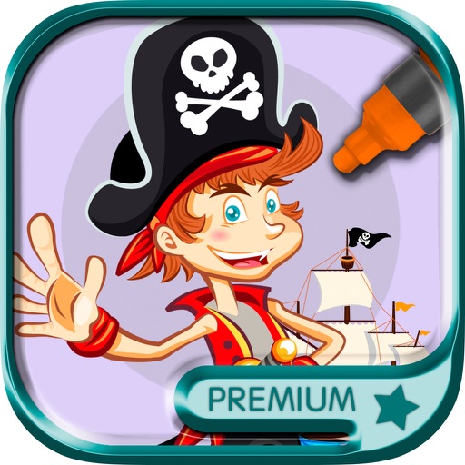 Paint and Color Pirates  coloring book - Premium
