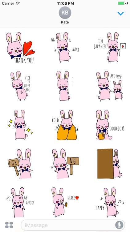 Kari The Pink Bunny English Sticker