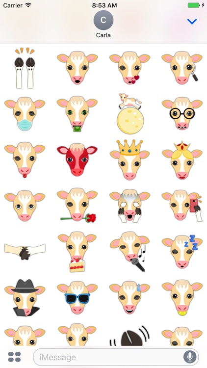 Blonde White Cow Emoji Stickers for iMessage