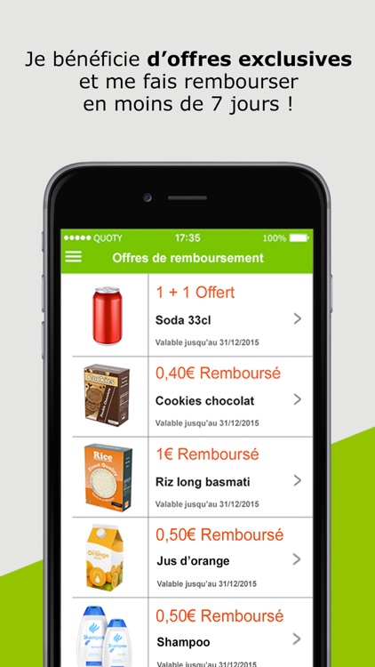 Quoty - Offre, Réduction et liste de courses