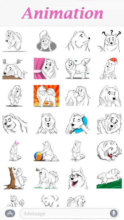 Snow Dog - Lovely Husky Dog for iMessage screenshot-3
