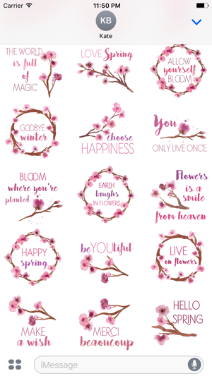 Spring Watercolor Messages Stickers(圖4)-速報App