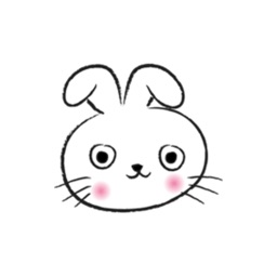 Round Face Rabbit stickers by wenpei