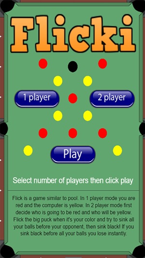 Flicki : 2 Player Pool and Carrom Style 