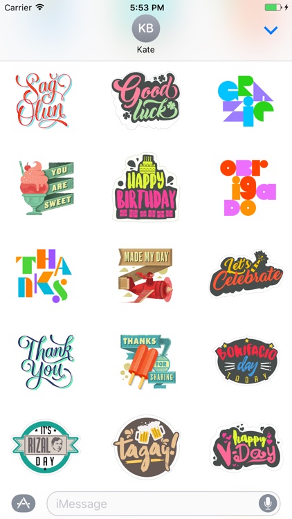 Happy Word Stickers