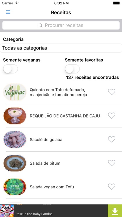 Receitas veganas e vegetarianas