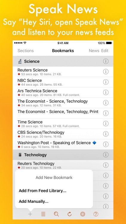 Speak News - RSS news reader with text-to-speech screenshot-0
